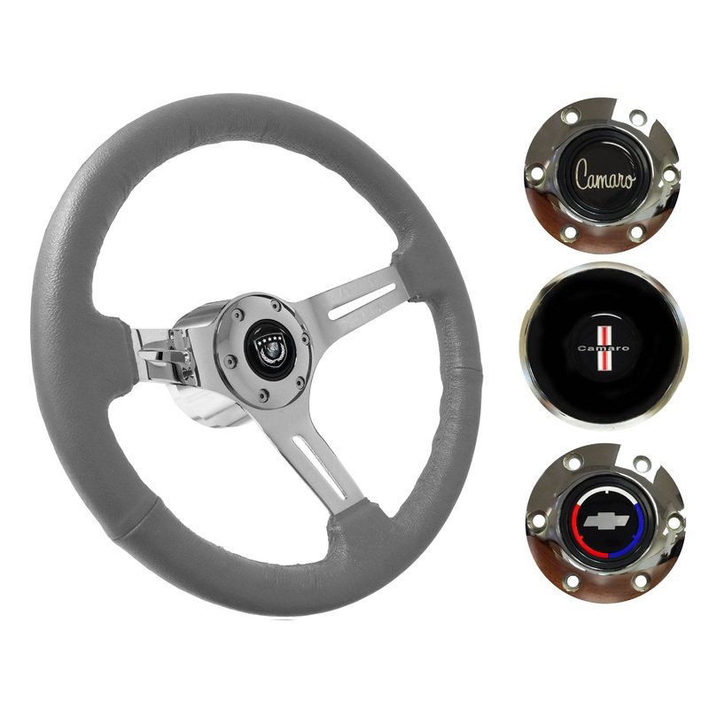 1967-68 Camaro Steering Wheel Kit | Grey Leather | ST3012GRY