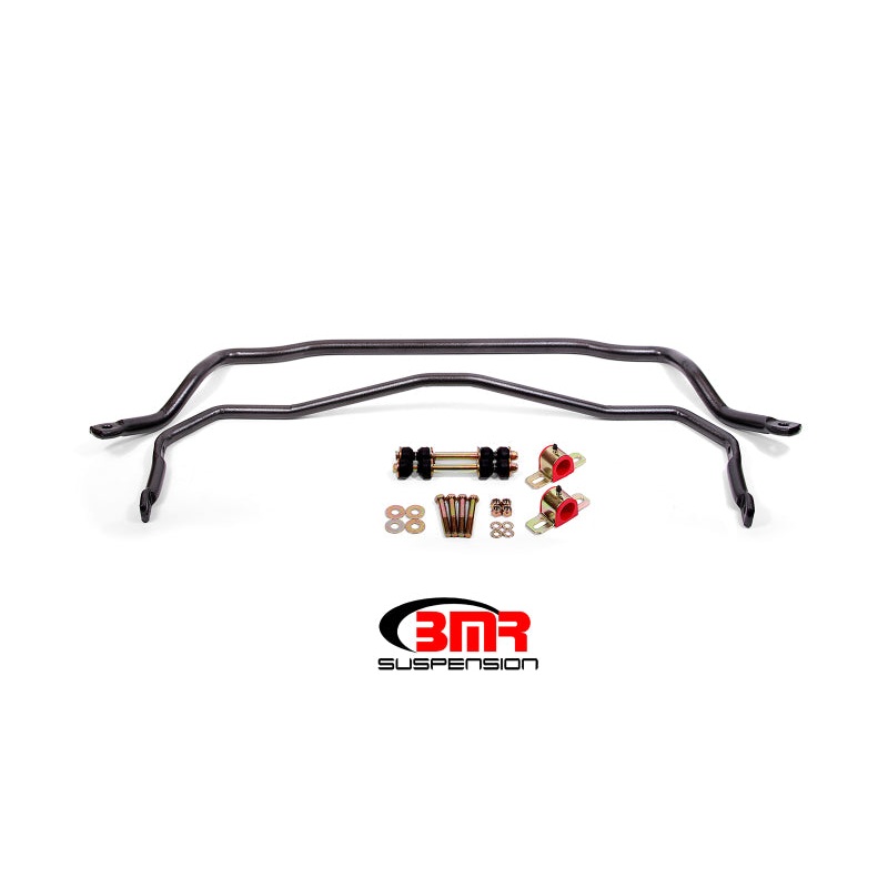 BMR 64-72 A-Body Front & Rear Sway Bar Kit w/ Bushings – Black Hammertone