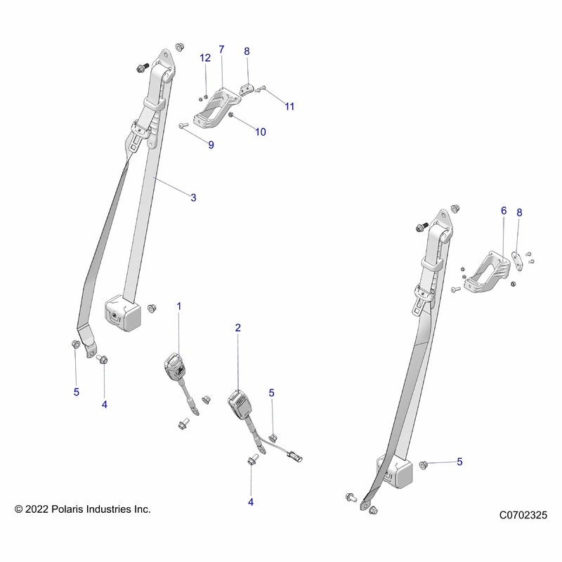 T-Rail Bracket, Left, Gloss Bla by Polaris