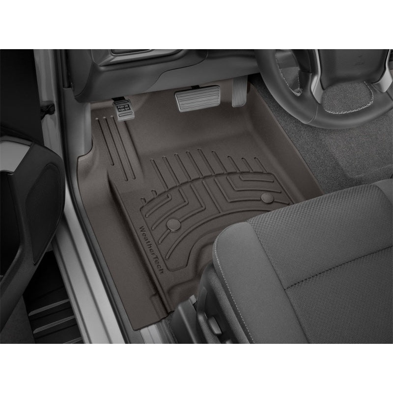 WeatherTech 17-23 Nissan Titan CC (Incl. 17-21 KC w/FR Seat Heat Vnt) Front FloorLiner HP – Cocoa