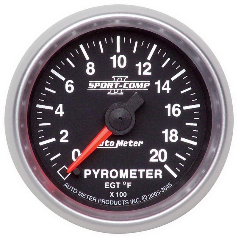 Autometer Sport-Comp II Full Sweep Electronic 52mm 0-2000 degree F Pyrometer Gauge Universal | 3645
