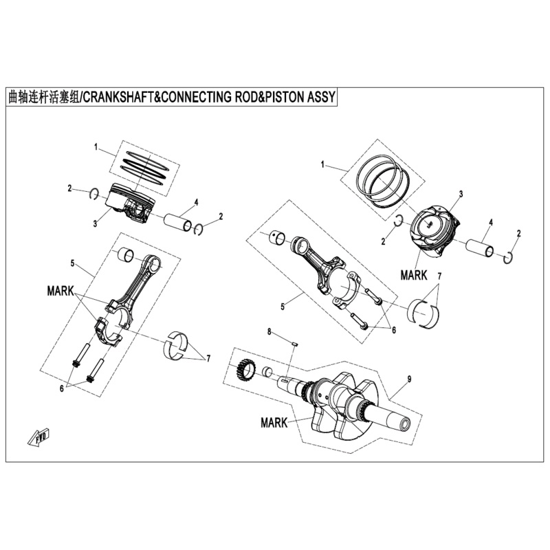 Connecting Rod Assembly Mark A by CF Moto