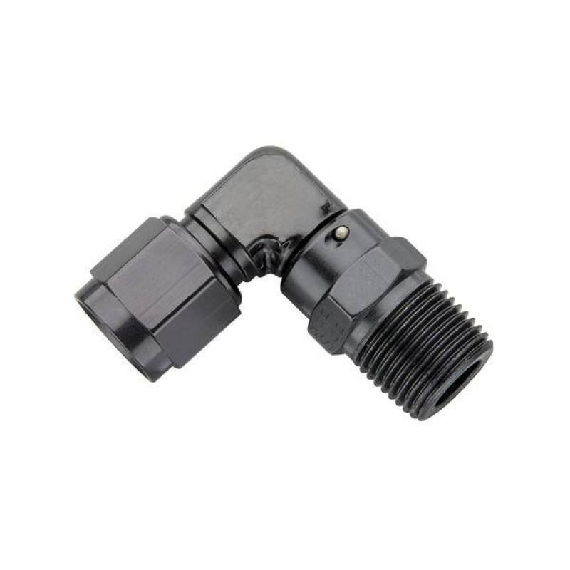 Fragola -10AN Female Swivel To 3/8 NPT – 90 Degree – Black
