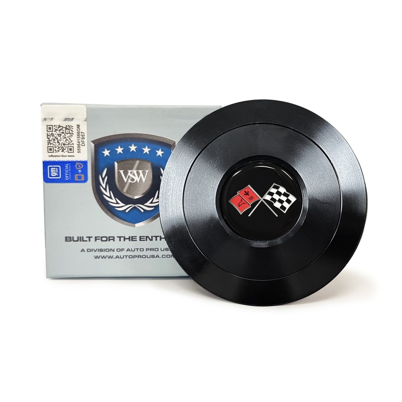 VSW S9 | Cross Flags Emblem | Black Billet Horn Button | STE1013-21B