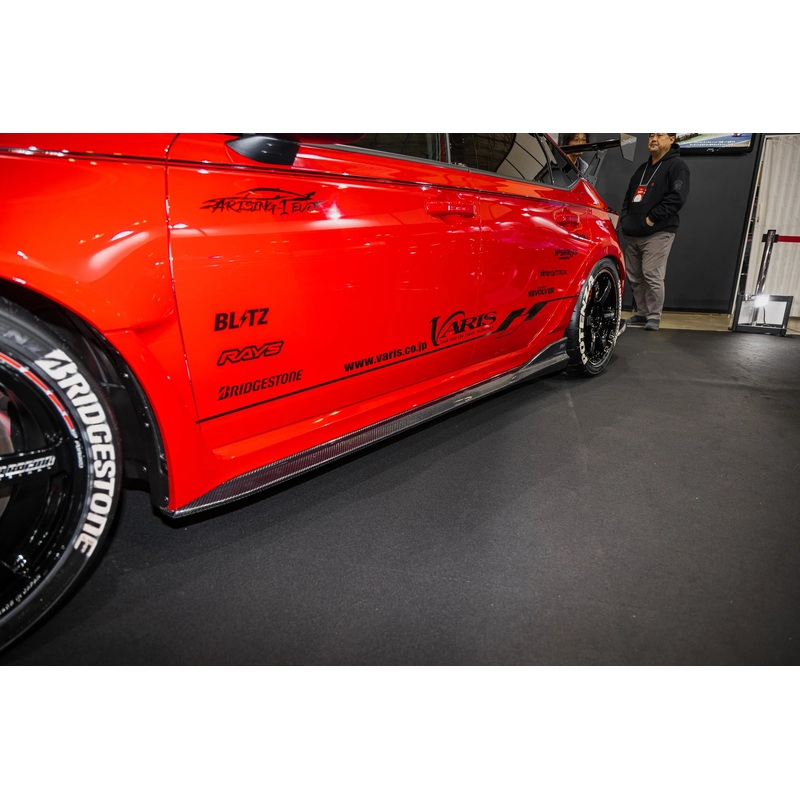 Varis ARISING-1 EVO Side Under Splitter Set, Carbon+ 2023+ Honda Civic Type R FL5