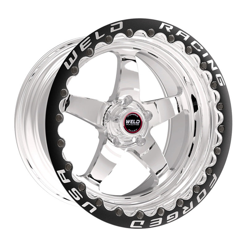 Weld S71 15×8.33 / 5×4.5 BP / 4.5in. BS Polished Wheel (Low Pad) – Black Single Beadlock MT