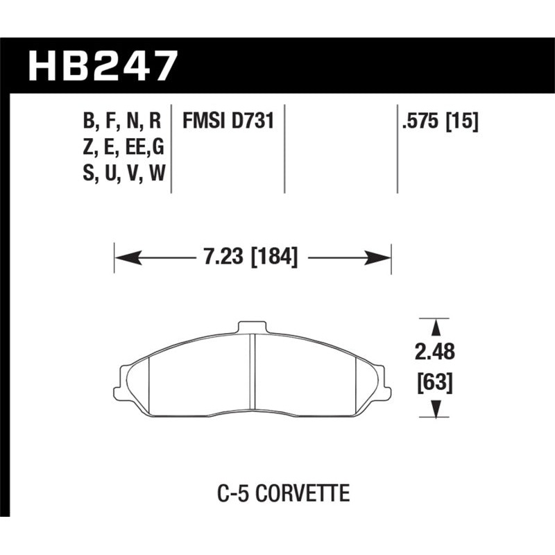 Hawk 97-06 Corvette (incl C5 Z06) HP+ Street Front Brake Pads