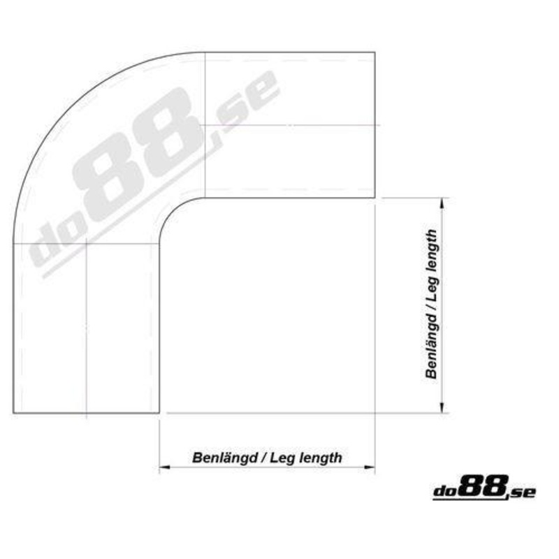 Silicone Hose Black 90 degree 1 – 1,125” (25 – 28mm)