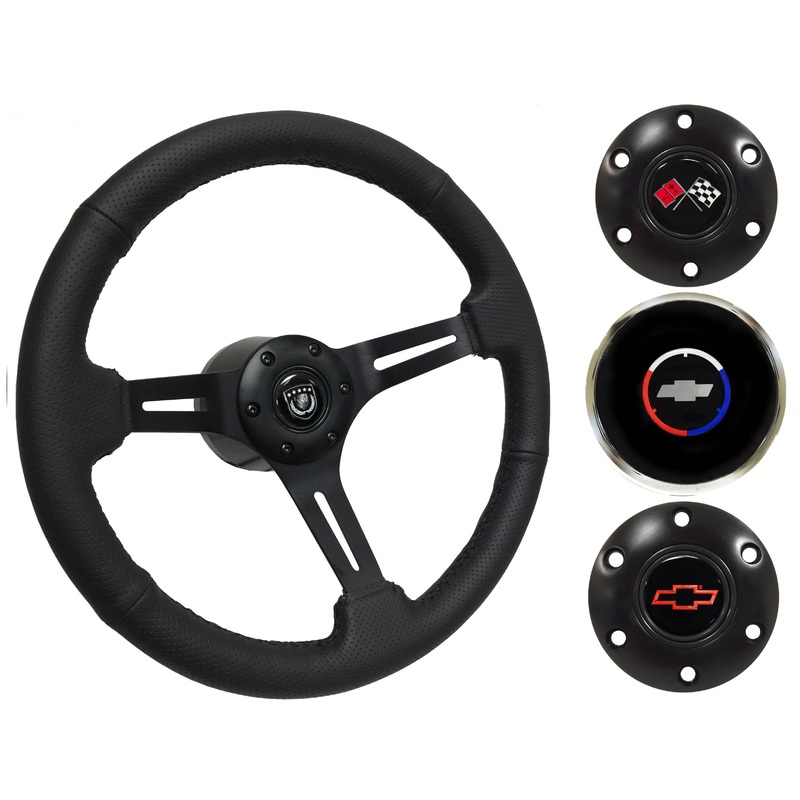 1970-88 Monte Carlo Steering Wheel Kit | Perforated Black Leather | ST3586BLK