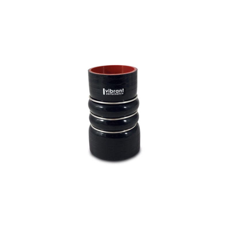Vibrant 4 Ply Aramid Reinf Silicone Hump Hose conn 4in ID x 6in long 3 reinforcement ring MATTE BLK