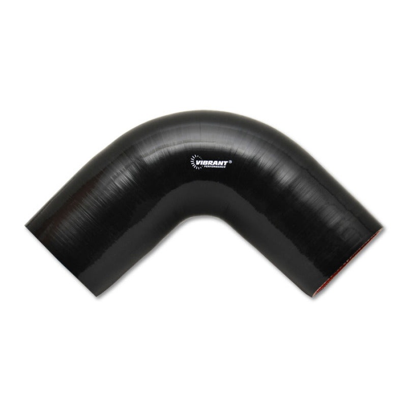Vibrant 4 Ply Reinforced Silicone Elbow Connector – 3in I.D. – 90 deg. Elbow (BLACK)