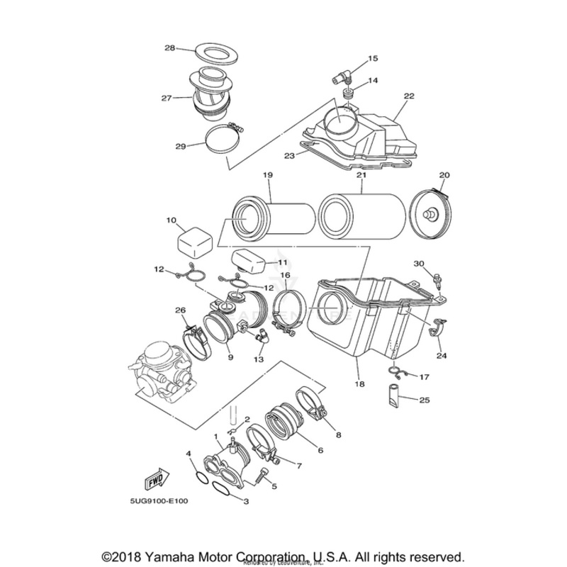 Air Cleaner Joint 1 by Yamaha