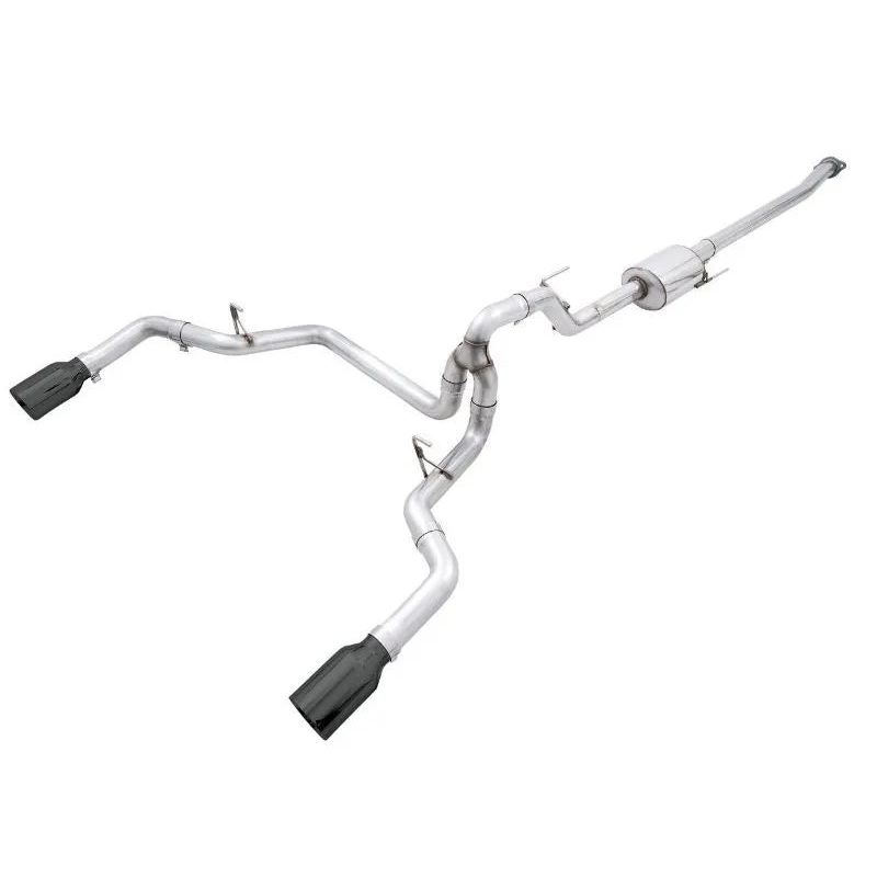AWE 0FG Dual Split Rear Exhaust for ’21+ Ford F-150 – 5″ Diamond Black Tips (3015-33119)