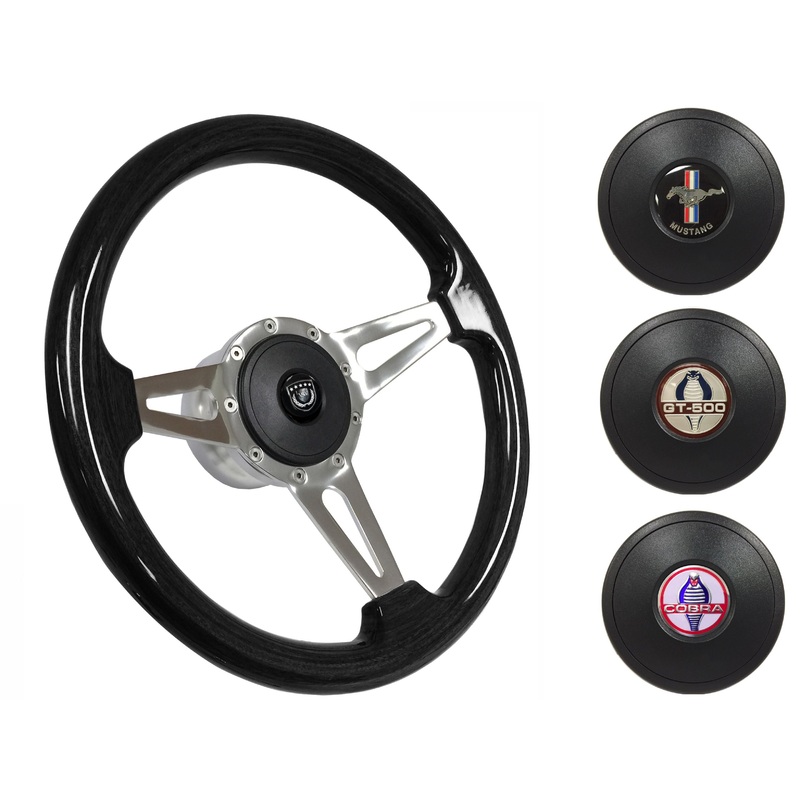 1968-78 Ford Mustang Steering Wheel Kit | Black Ash Wood