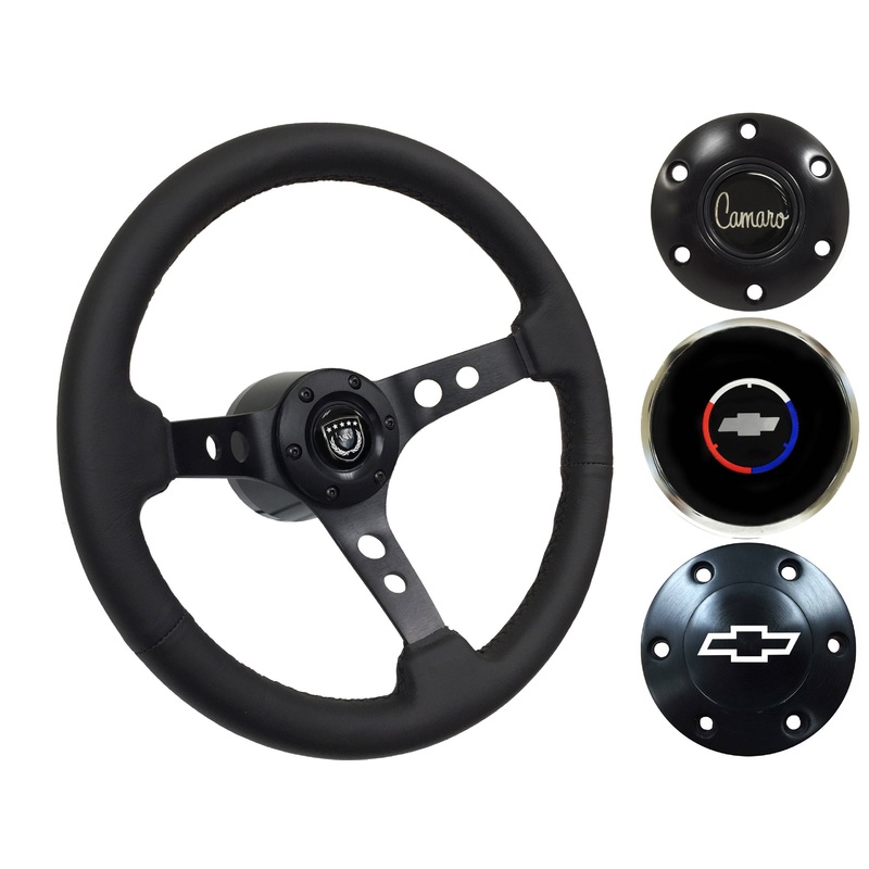 1967-68 Camaro Steering Wheel Kit | Black Leather | ST3094BLK
