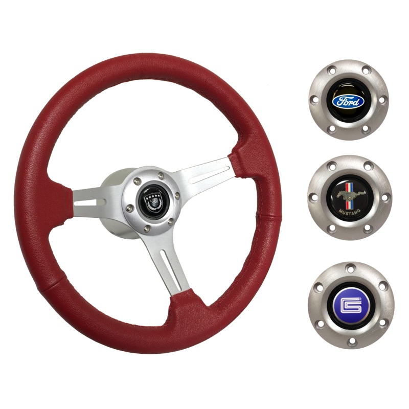 1984-04 Ford Mustang Steering Wheel Kit | Red Leather | ST3014RED