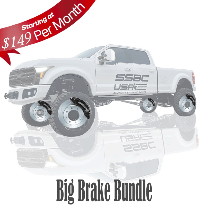 American Made 4 Wheel B8-Barbarian 8 Piston Direct Fit Billet Aluminum Big Brake Bundle. Black A404-1013BLK-BBB