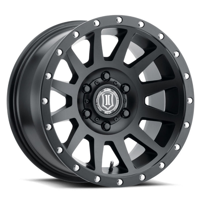 ICON Compression 17×8.5 5×5 -6mm Offset 4.5in BS 71.5mm Bore Satin Black Wheel