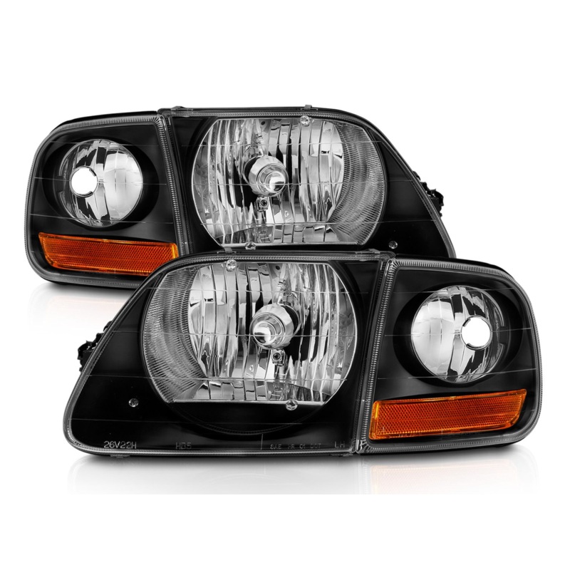 Spyder 1997-2003 Ford F-150 Crystal Headlights Black w/ Parking Lights