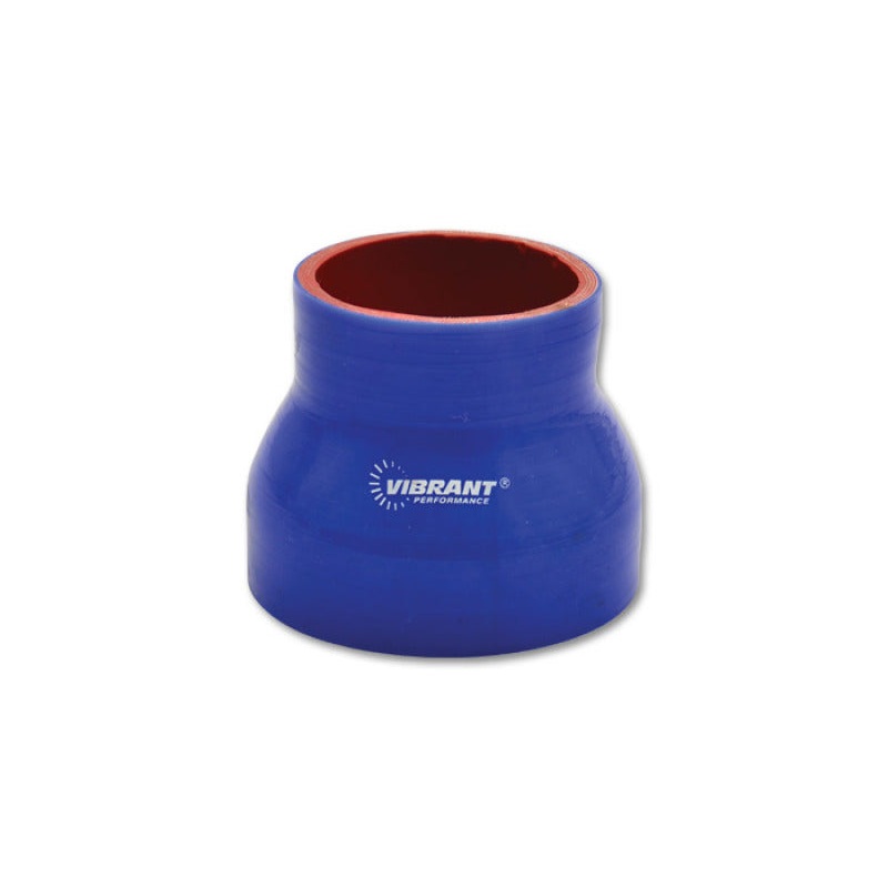 Vibrant 4 Ply Reinforced Silicone Transition Connector – 3.5in I.D. x 4in I.D. x 3in long (BLUE)