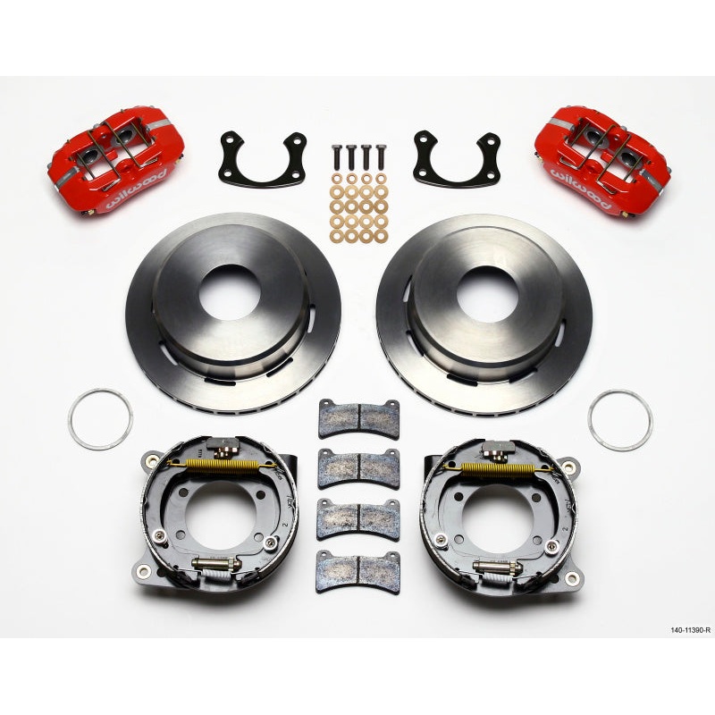 Wilwood Dynapro Low-Profile 11.00in P-Brake Kit – Red New Big Ford 2.50in Offset