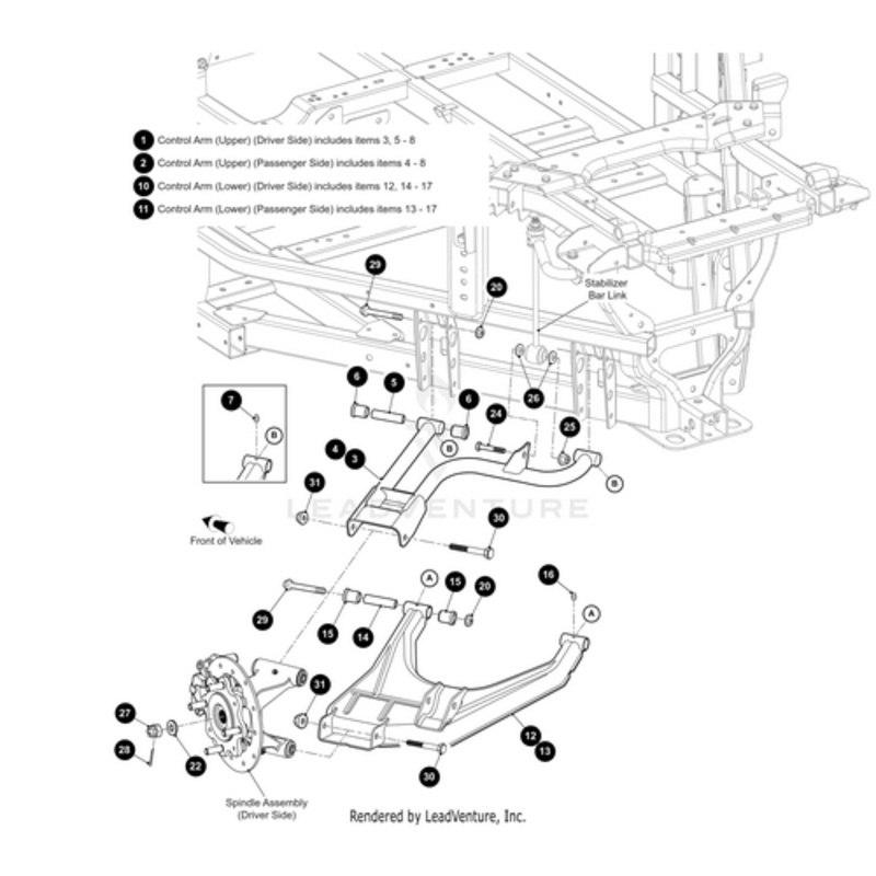 A-Arm – Rear Lower Left Bal Brz- (Includes Items 12 14 – 17) (For Havoc X Models Only) by Arctic Cat