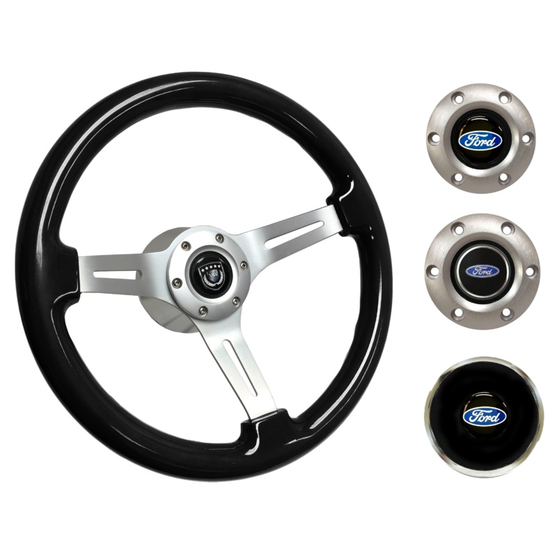 1967-69 Ford Galaxie Steering Wheel Kit | Black Ash Wood | ST3074