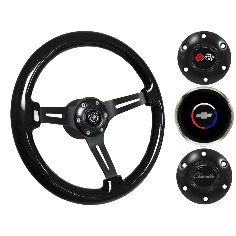 1969-77 Chevelle Steering Wheel Kit | Black Ash Wood | ST3073