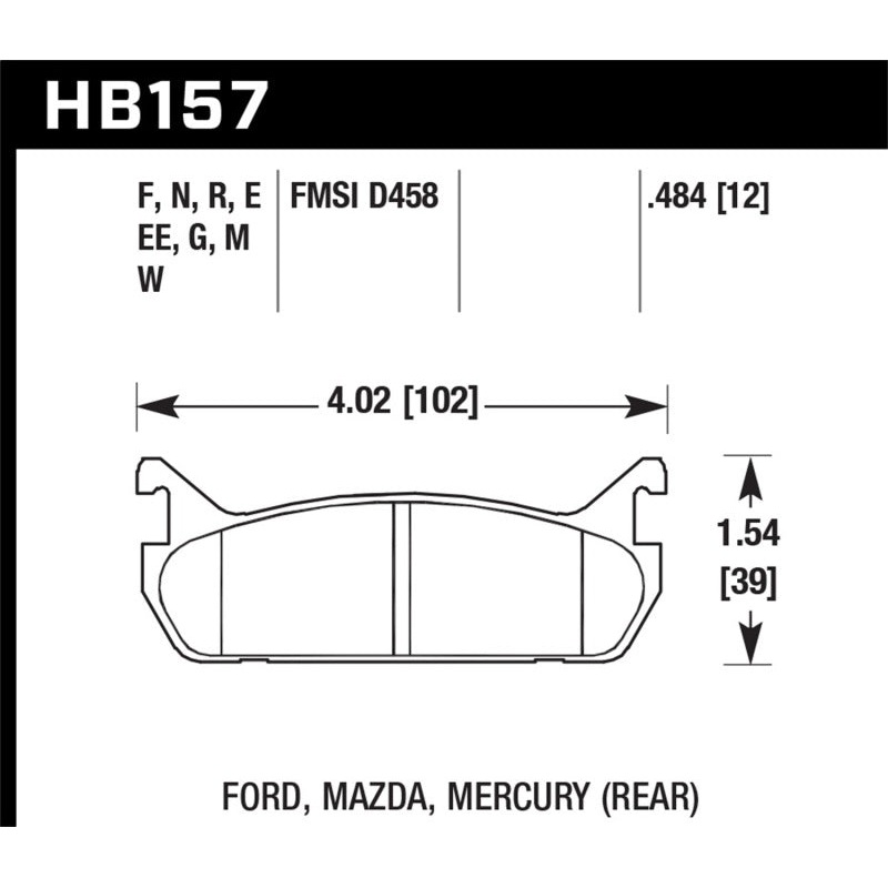 Hawk 89-93 Miata HPS Street Rear Brake Pads (D458)