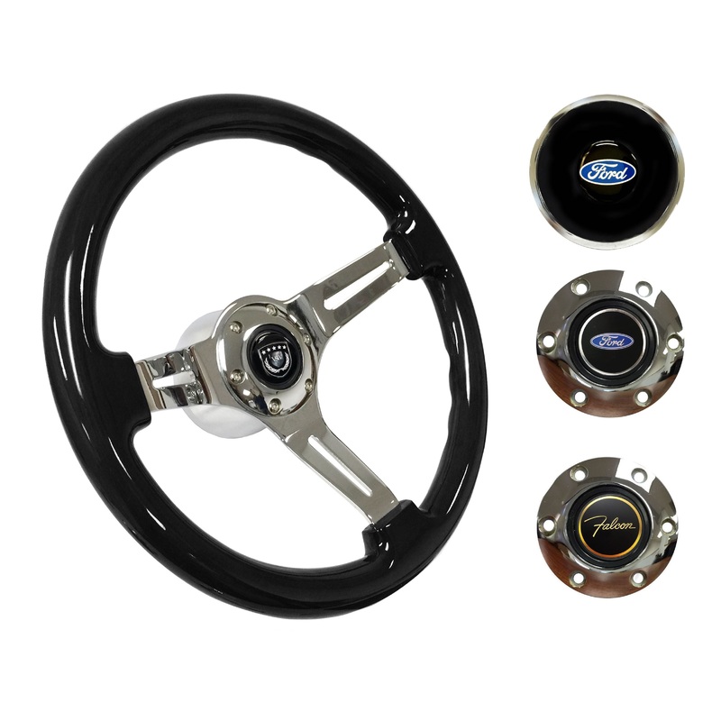 1970 Ford Falcon Steering Wheel Kit | Black Ash Wood | ST3072