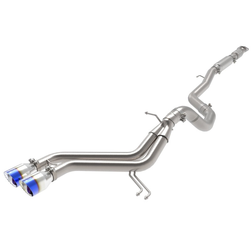 aFe Takeda 2-1/2in to 3in SS-304 Cat-Back Exhaust w/ Blue Flame Tips 13-17 Hyundai Veloster L4-1.6L