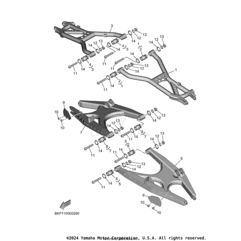 Rear Arm Assembly 1 by Yamaha