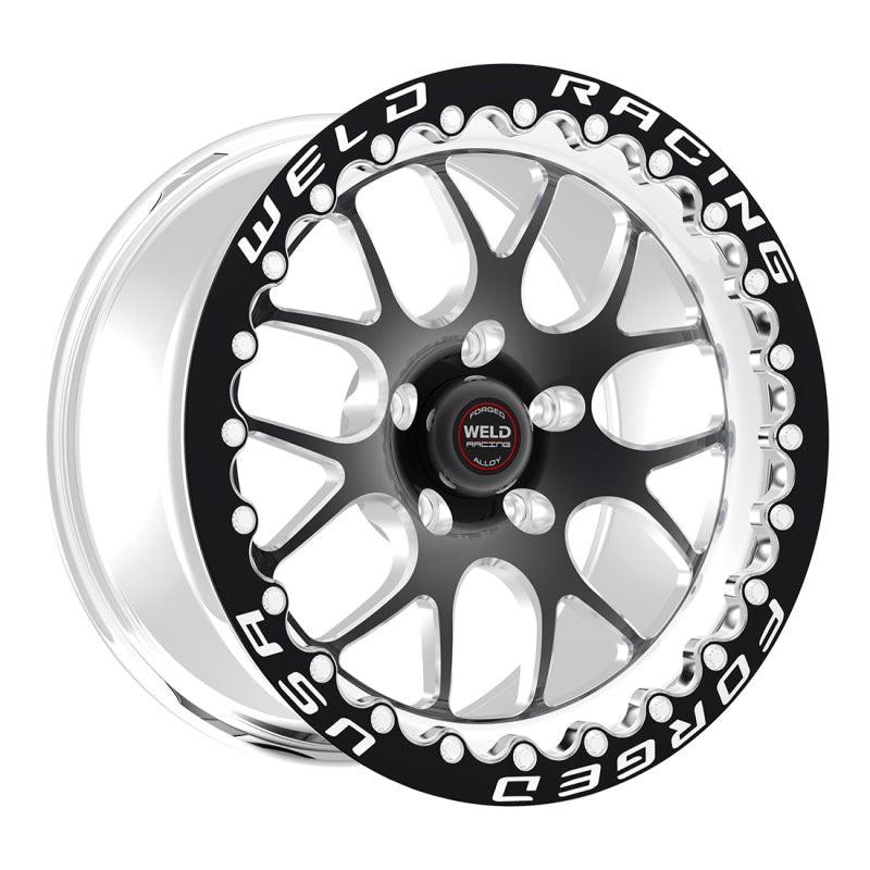 Weld S77 HD 17×10 / 6×5 BP / 6.9in. BS Black Wheel (HD Low Pad) – Black Single Beadlock MT