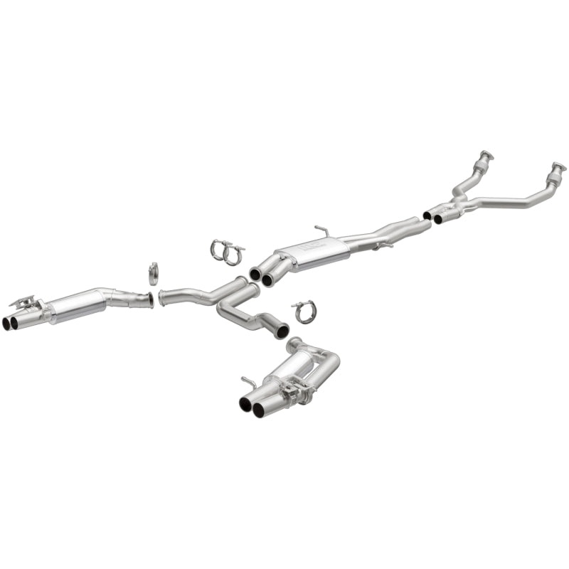 MagnaFlow 14-17 Audi RS7 4.0L 2.5in Quad Split Exit Stainless Steel Cat-Back Exhaust w/Polished Tips
