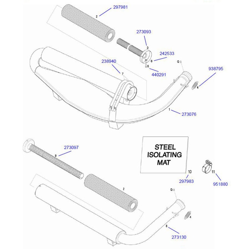 8. 273132 Rotax Micro Max Exhaust System Assembly