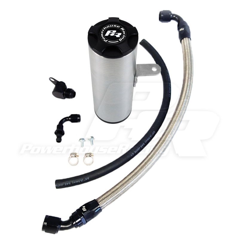 PHR Deluxe Power Steering Resevoir Kit – Machined finish- Stainless braided lines