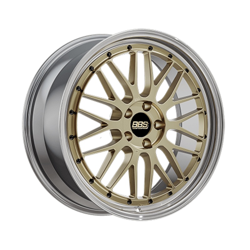 BBS LM 18″ 5×114.3 Gold Center Diamond Cut Lip