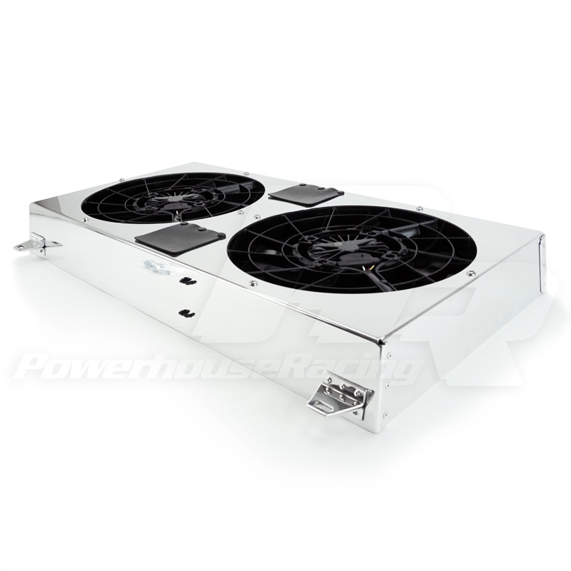 PHR Dual Brushless SPAL Fan Kit- Polished finish  – Includes 12″ heavy duty SPAL fans and wiring harness
