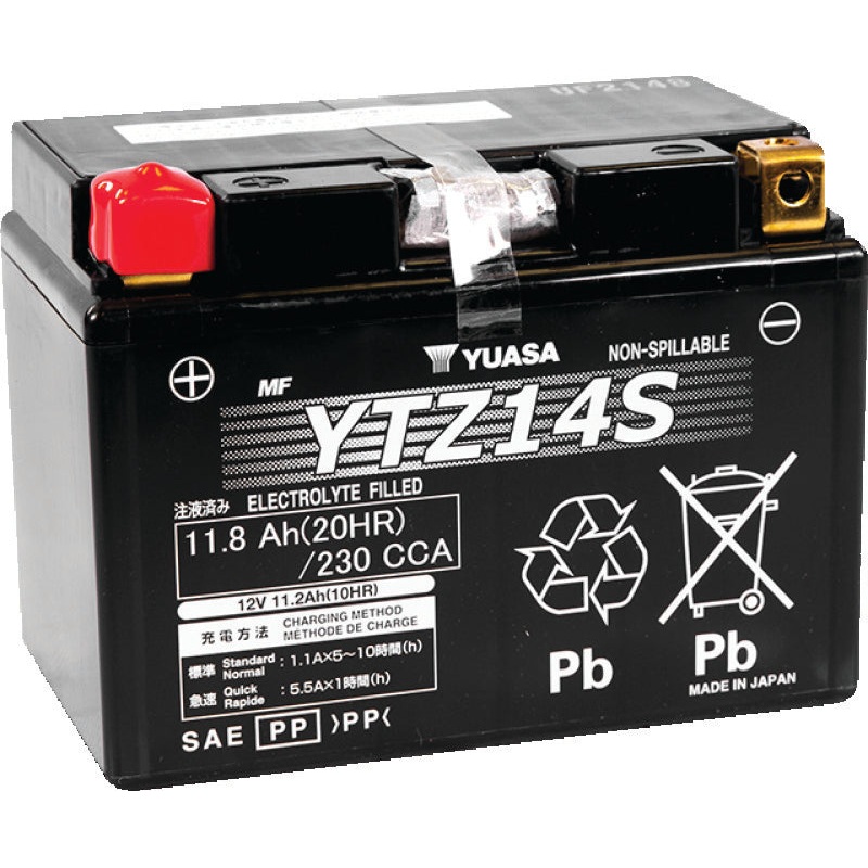 Yuasa YTZ14S Maintenance Free AGM 12-Volt Battery