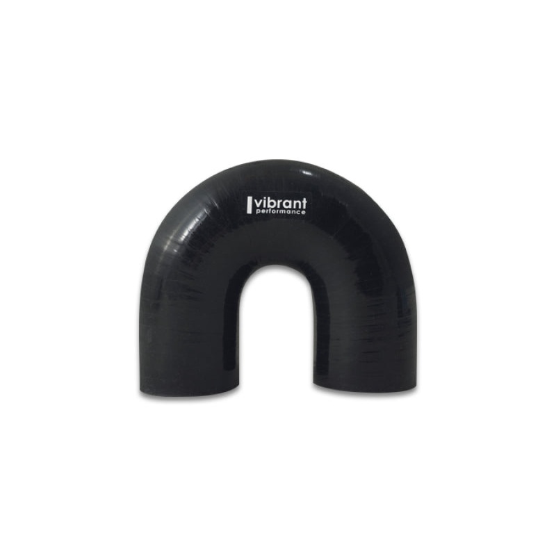 Vibrant 4 Ply Reinforced Silicone Elbow Connector – 1in ID x 5.875in Leg 180 Deg Elbow (BLACK)