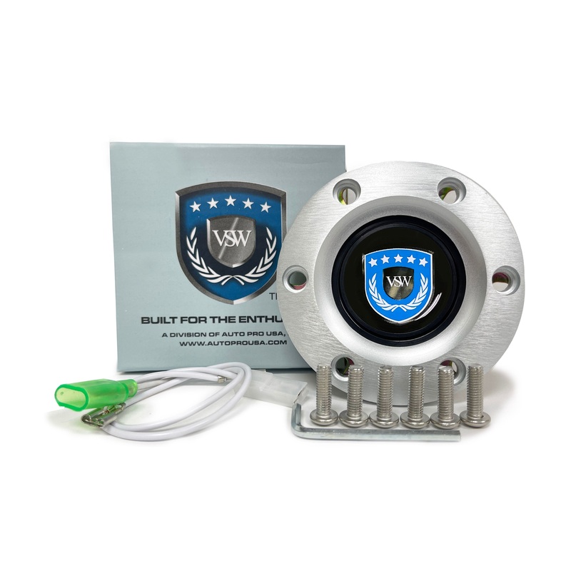 VSW S6 | Blue VSW Emblem | Brushed Horn Button | STEVSWBLU-BRU