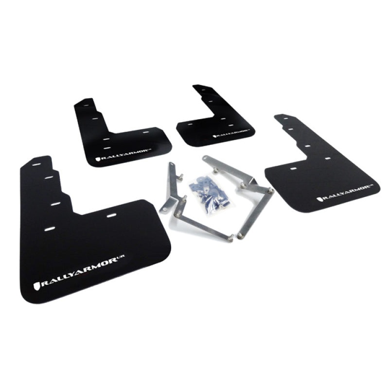 Rally Armor 17-22 Honda Civic Type R Black UR Mud Flap w/White Logo
