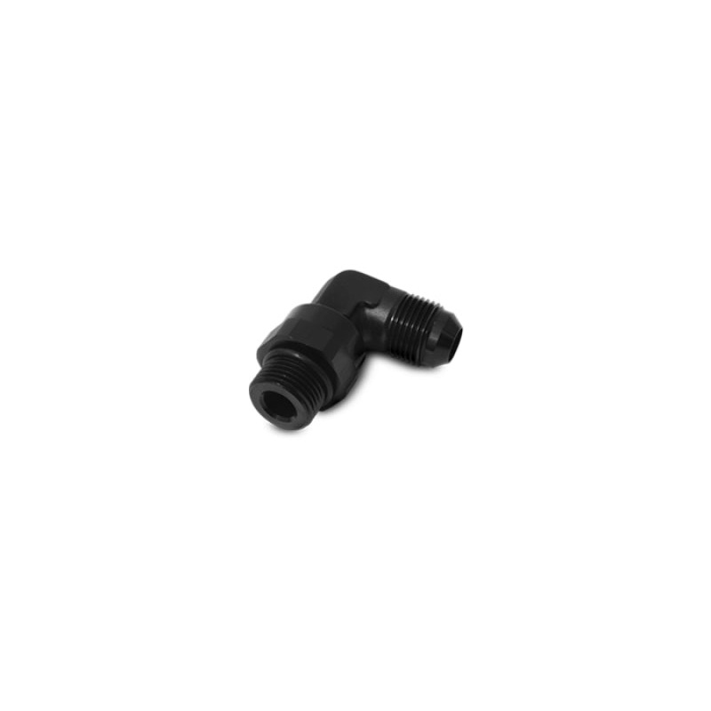 Vibrant -10AN Male Flare to Male -10AN ORB Swivel 90 Degree Adapter Fitting – Anodized Black