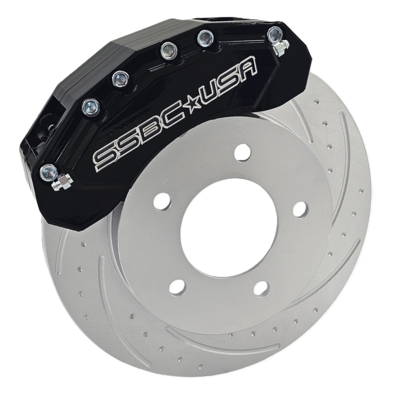 American Made M6-Moab 6-Piston Billet Aluminum Front Caliper Disc Brake Kit W/DS Rotors. Black A434-10BLK-DS