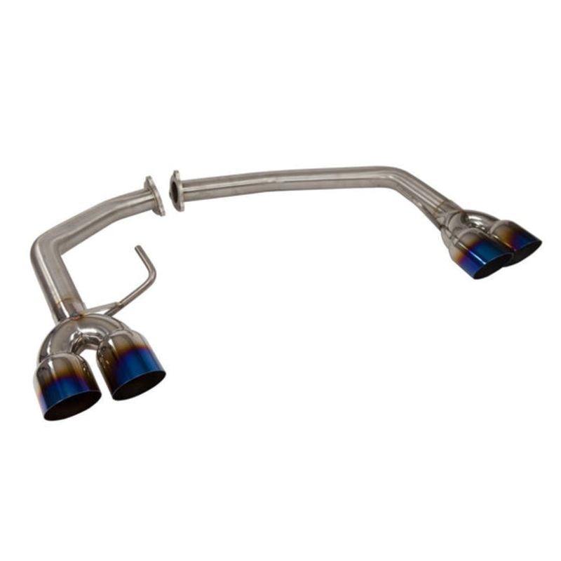 Nameless Performance [15-21 WRX, 15-18 STI] w/ SPT midpipe Axle Back 3.5″ Single Wall Neochrome Tips and No Muffler | SUABSPT-35NEO
