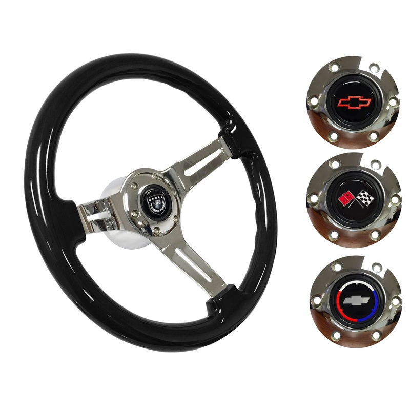 1969-75 Corvette Steering Wheel Kit | Black Ash Wood | ST3072