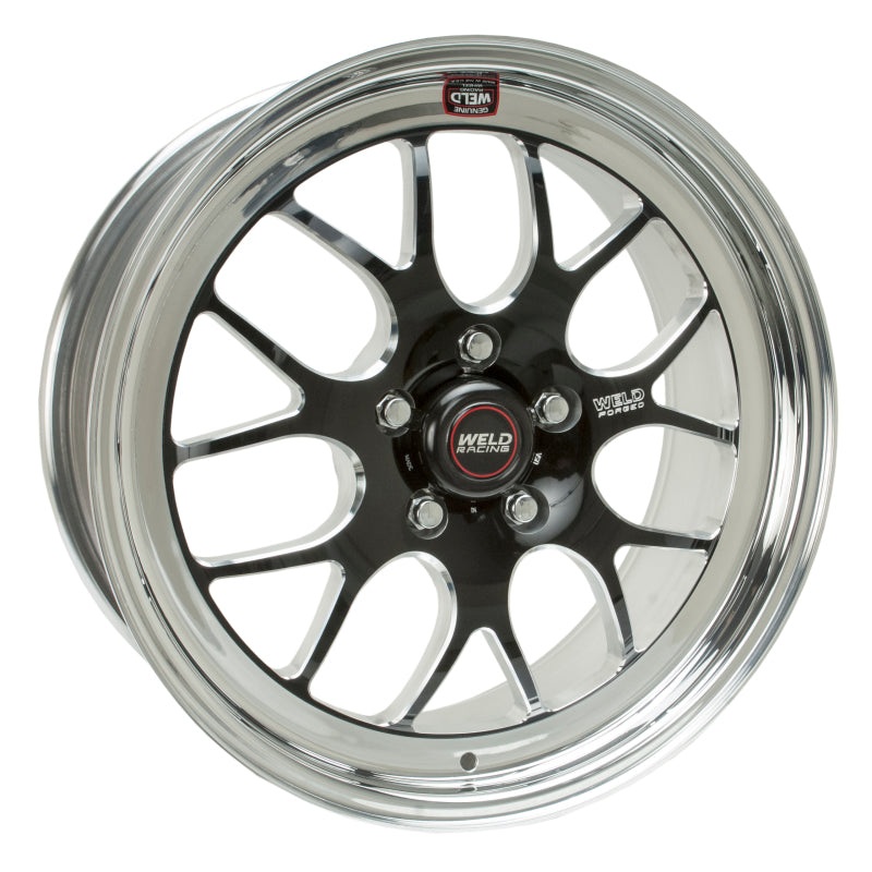 Weld S77 18×9.5 / 5×4.75 BP / 7.7in. BS Black Wheel (Medium Pad) – Non-Beadlock