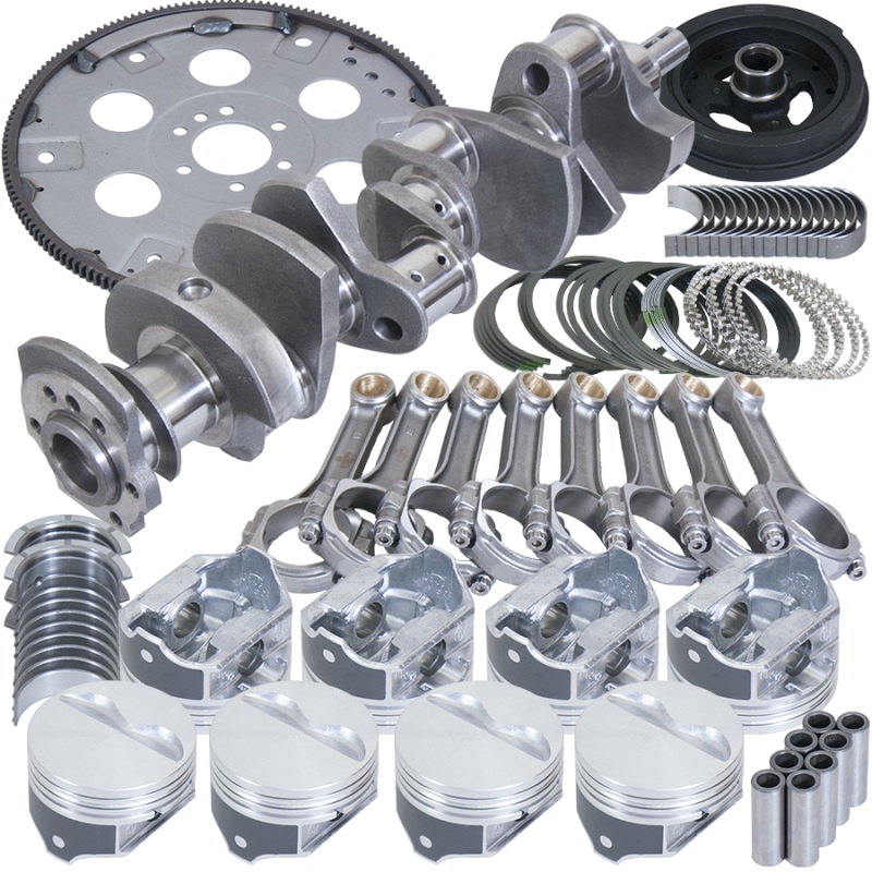 Eagle Chevy 350 1Pc 3.750in Crank 5.700in I-Beam Rods 4.060in Pistons 153 Tooth FP Balanced Assembly
