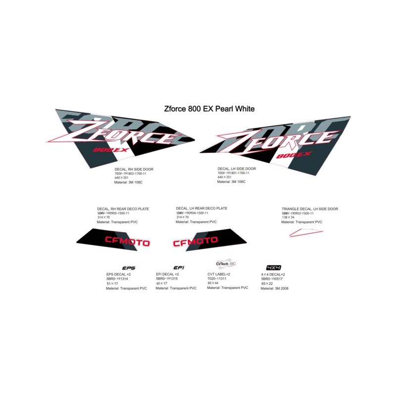 Triangle Decal Lh Side Door by CF Moto