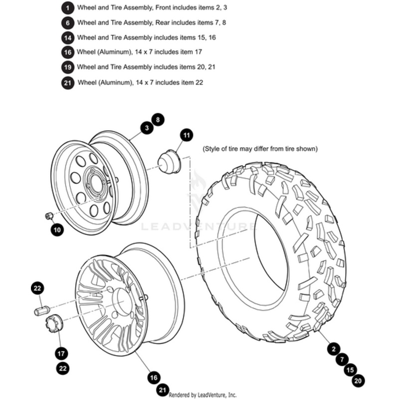Wheel & Tire Assembly Steel Front (Includes Items 2 3) (For Havoc Models Only) by Arctic Cat